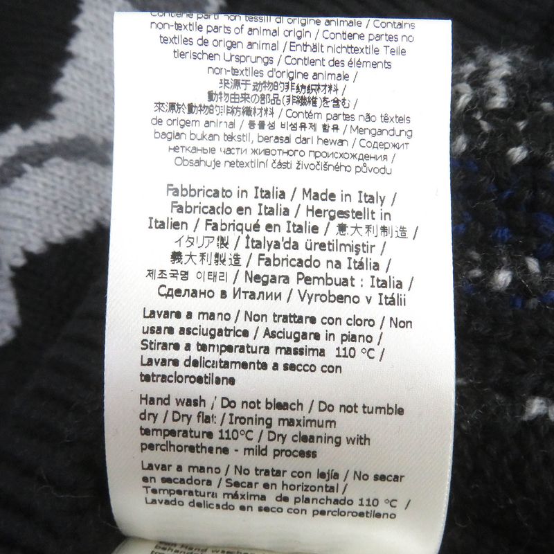 Fendi 21AW Fzx013 100% Virgin Wool FF Fragment Logo Allover Pattern Crew Neck