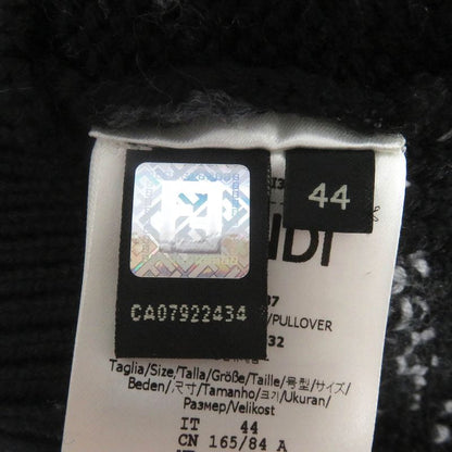 Fendi 21AW Fzx013 100% Virgin Wool FF Fragment Logo Allover Pattern Crew Neck