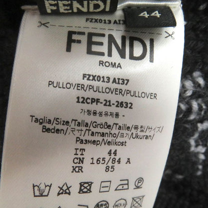 Fendi 21AW Fzx013 100% Virgin Wool FF Fragment Logo Allover Pattern Crew Neck