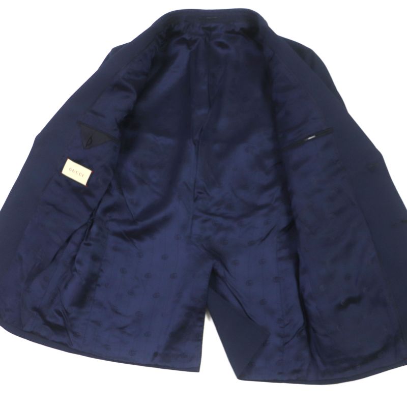  Gucci 751155 Cotton Formal Jacket With Web Stripe Detail Sherry Line Tailored