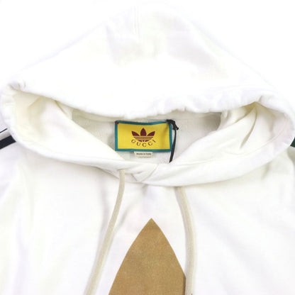 Gucci Adidas 722967 Webline Trefoil Logo Print Hoodie White S Made In Italy