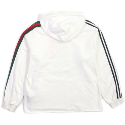 Gucci Adidas 722967 Webline Trefoil Logo Print Hoodie White S Made In Italy