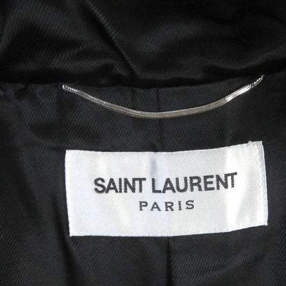 Saint Laurent Paris 21AW 664334 Wool Silk Boa Toggle Button Hooded Duffle Coat