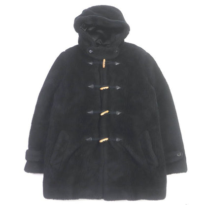 Saint Laurent Paris 21AW 664334 Wool Silk Boa Toggle Button Hooded Duffle Coat