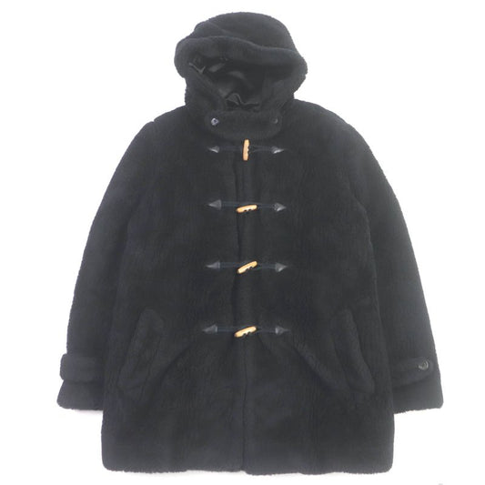 Saint Laurent Paris 21AW 664334 Wool Silk Boa Toggle Button Hooded Duffle Coat