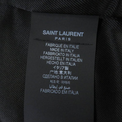 Saint Laurent Paris 21AW 664334 Wool Silk Boa Toggle Button Hooded Duffle Coat