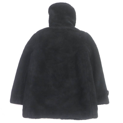 Saint Laurent Paris 21AW 664334 Wool Silk Boa Toggle Button Hooded Duffle Coat