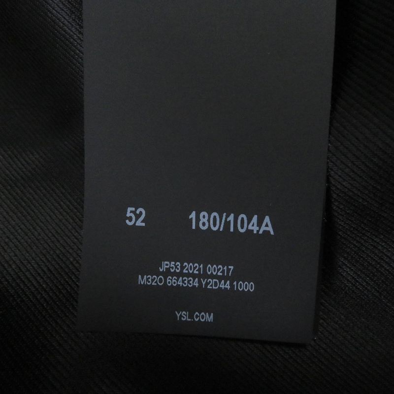 Saint Laurent Paris 21AW 664334 Wool Silk Boa Toggle Button Hooded Duffle Coat