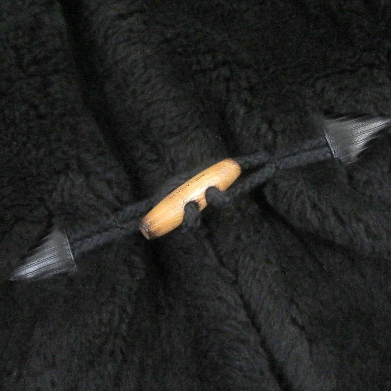 Saint Laurent Paris 21AW 664334 Wool Silk Boa Toggle Button Hooded Duffle Coat