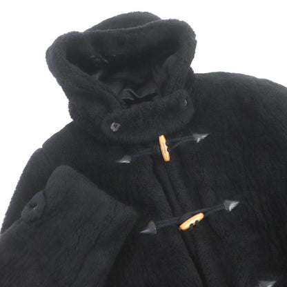 Saint Laurent Paris 21AW 664334 Wool Silk Boa Toggle Button Hooded Duffle Coat