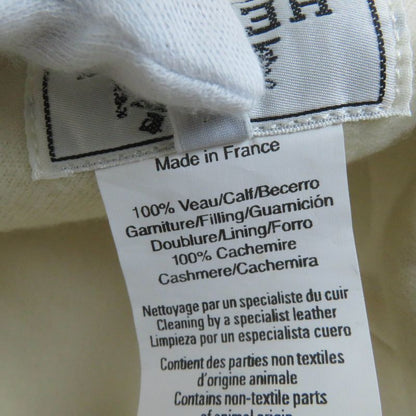 Hermes Calf Leather 100% Cashmere Piping H Embroidered Bucket Hat Brown Ivory