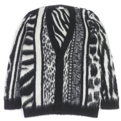 Saint Laurent Paris 21AW 690064 Mohair Patchwork Jungle Safari Knit Cardigan