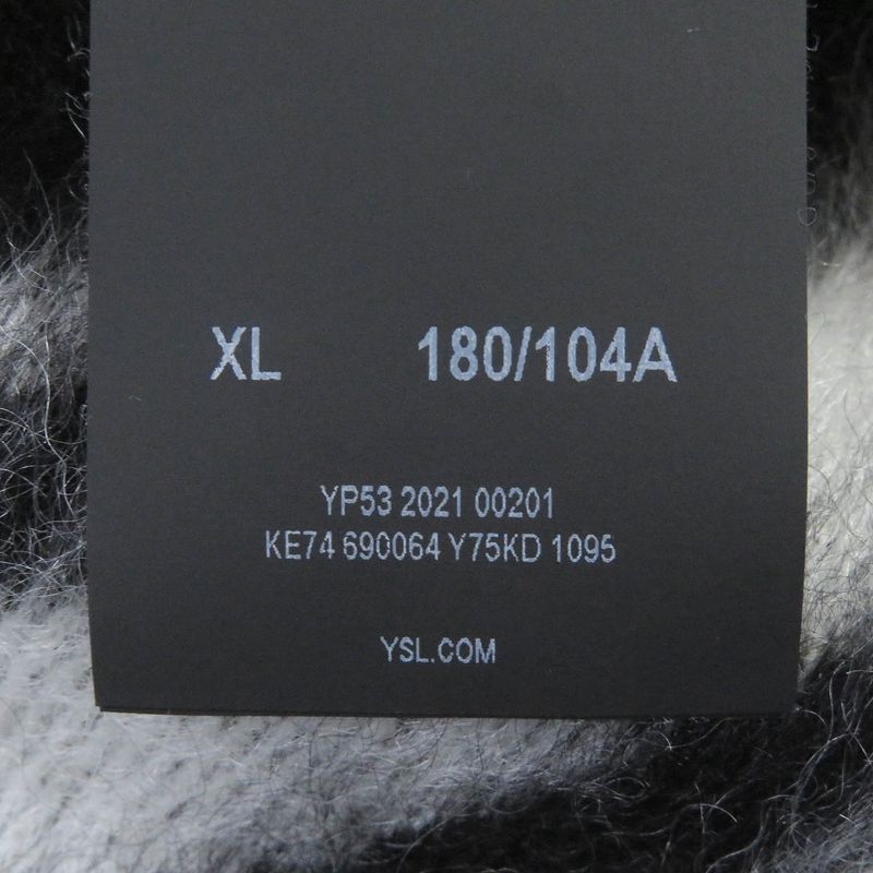 Saint Laurent Paris 21AW 690064 Mohair Patchwork Jungle Safari Knit Cardigan