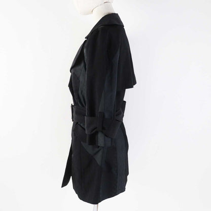 Louis Vuitton Silk-blend Monogram Trench Coat Black 34 Made In France Genuine