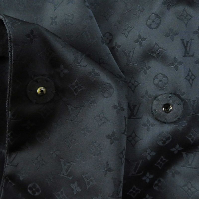 Louis Vuitton Silk-blend Monogram Trench Coat Black 34 Made In France Genuine