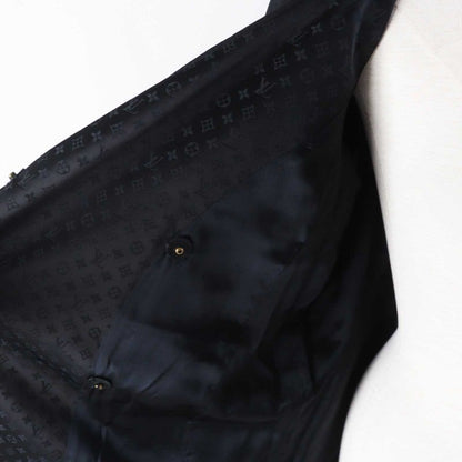 Louis Vuitton Silk-blend Monogram Trench Coat Black 34 Made In France Genuine