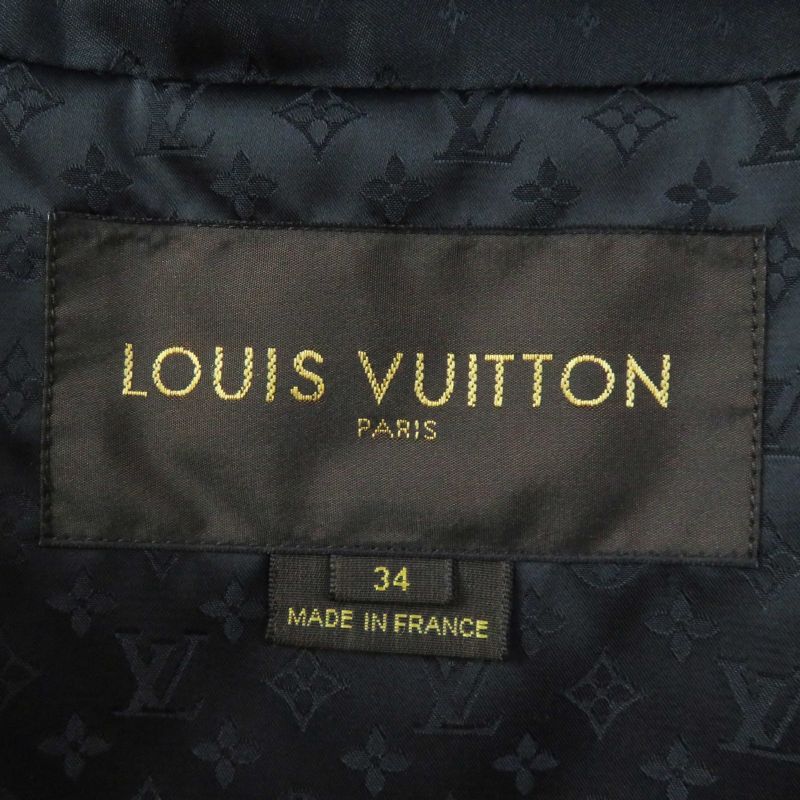 Louis Vuitton Silk-blend Monogram Trench Coat Black 34 Made In France Genuine