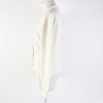 CHANEL P73102 Cashmere Long Sleeve Knit Cardigan With Decorative Coco Mark