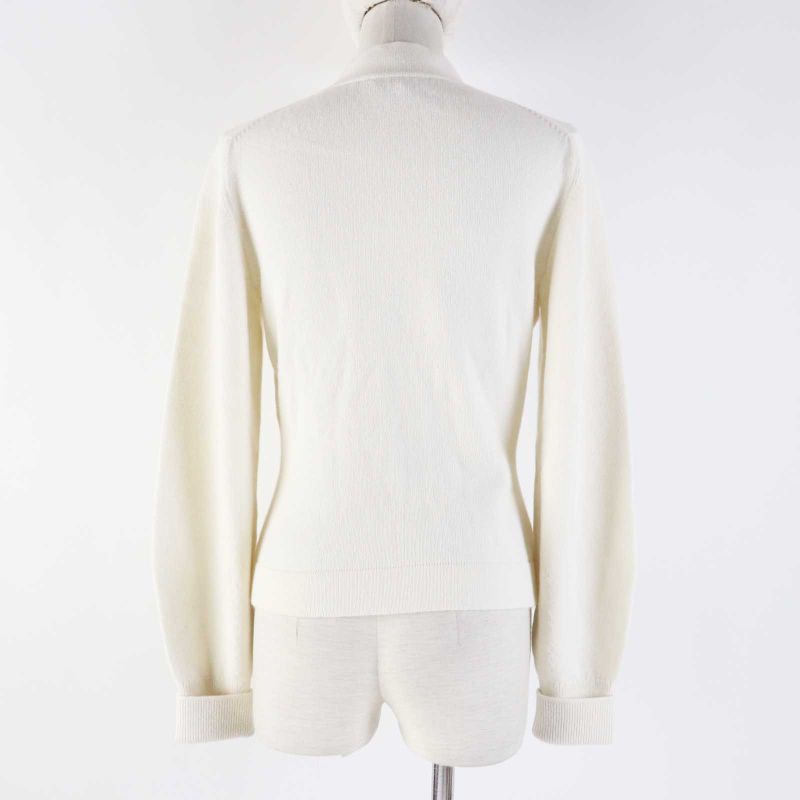CHANEL P73102 Cashmere Long Sleeve Knit Cardigan With Decorative Coco Mark