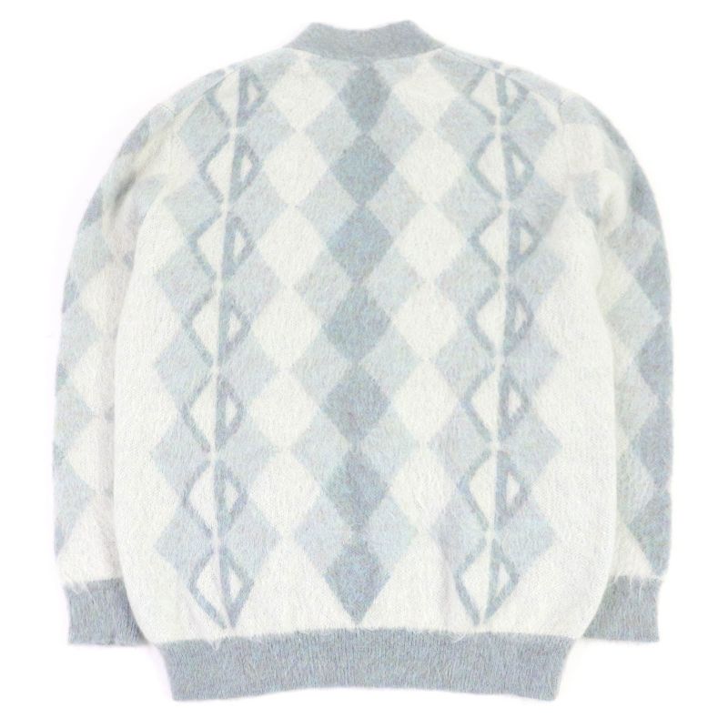 DIOR Homme 213m236at427 Mohair CD Logo Argyle Logo Button Knit Cardigan Blue M