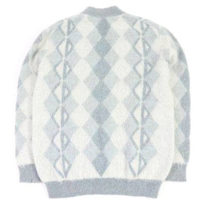 DIOR Homme 213m236at427 Mohair CD Logo Argyle Logo Button Knit Cardigan Blue M