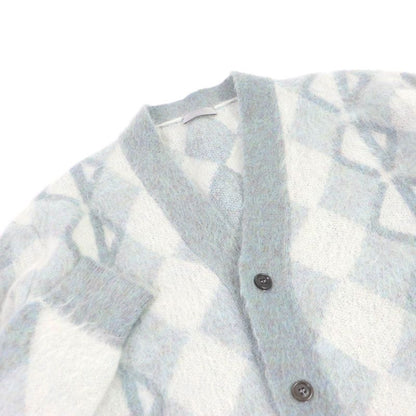 DIOR Homme 213m236at427 Mohair CD Logo Argyle Logo Button Knit Cardigan Blue M