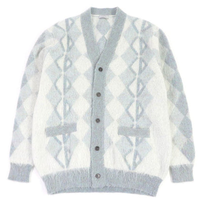 DIOR Homme 213m236at427 Mohair CD Logo Argyle Logo Button Knit Cardigan Blue M