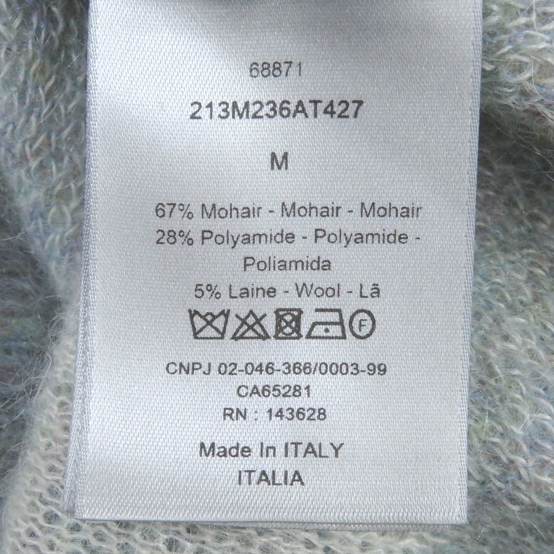 DIOR Homme 213m236at427 Mohair CD Logo Argyle Logo Button Knit Cardigan Blue M