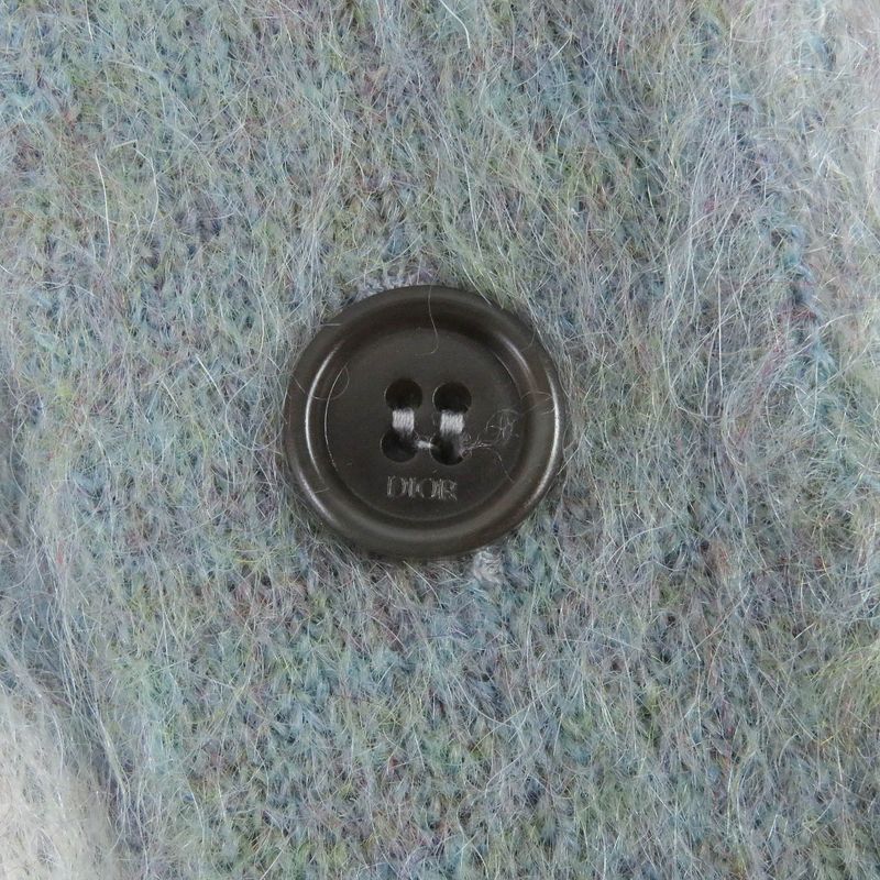 DIOR Homme 213m236at427 Mohair CD Logo Argyle Logo Button Knit Cardigan Blue M