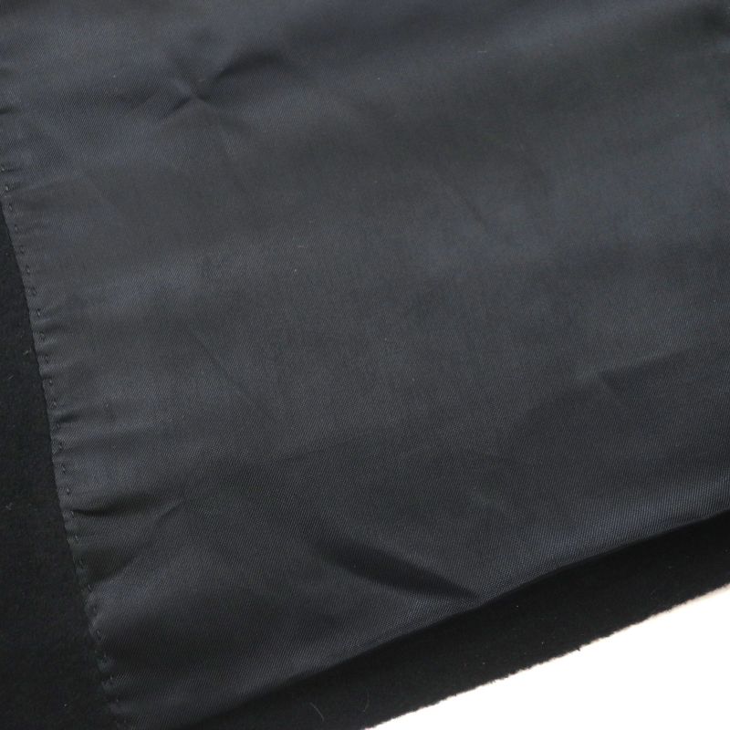 Gucci 439365 100% Wool Logo Buttons Winged Oversized Chester Coat Black 44