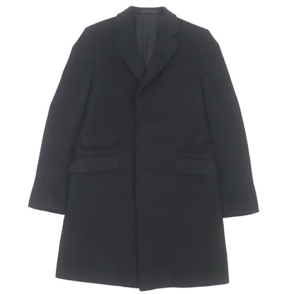 Gucci 439365 100% Wool Logo Buttons Winged Oversized Chester Coat Black 44