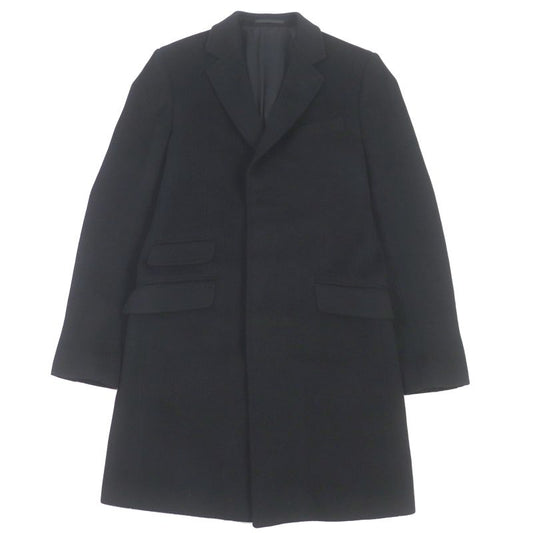 Gucci 439365 100% Wool Logo Buttons Winged Oversized Chester Coat Black 44