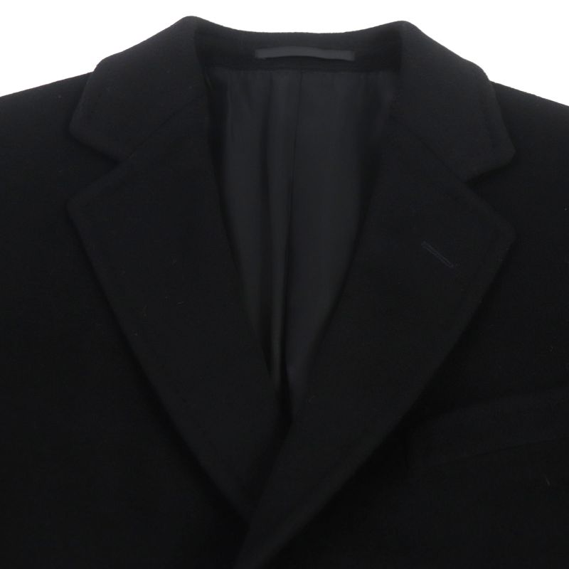 Gucci 439365 100% Wool Logo Buttons Winged Oversized Chester Coat Black 44