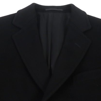 Gucci 439365 100% Wool Logo Buttons Winged Oversized Chester Coat Black 44