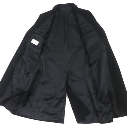 Gucci 439365 100% Wool Logo Buttons Winged Oversized Chester Coat Black 44