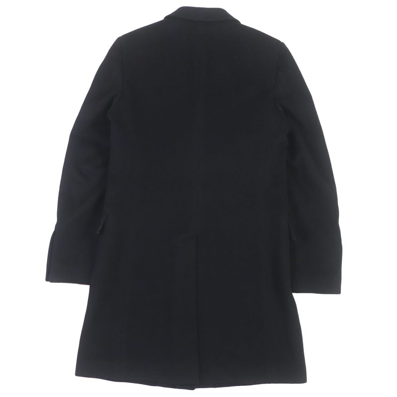 Gucci 439365 100% Wool Logo Buttons Winged Oversized Chester Coat Black 44