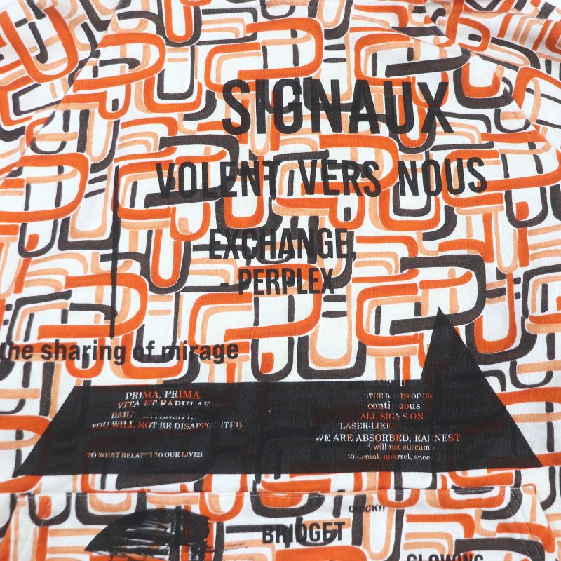 Prada 21SS 134628 100% Cotton Allover Triangle Logo Pullover Hoodie Orange M