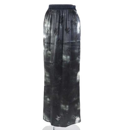 CHANEL 22AW P73038 Métiers D'art Collection Silk Satin Coco Mark Long Skirt