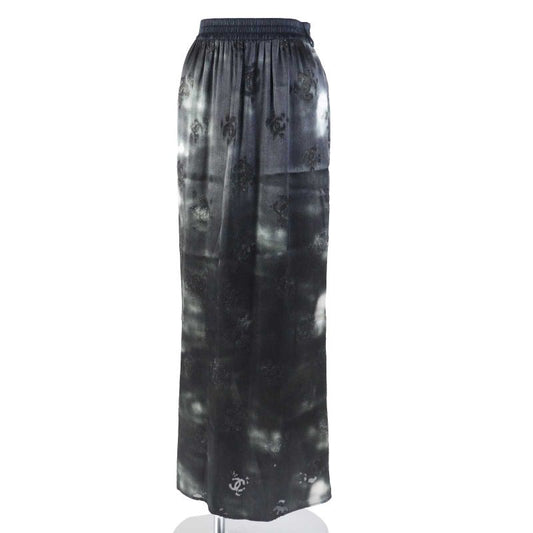 CHANEL 22AW P73038 Métiers D'art Collection Silk Satin Coco Mark Long Skirt