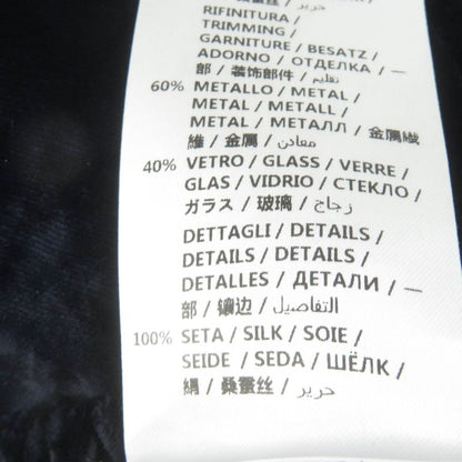 Gucci 493591 Silk Blend Velour Pants Bottoms With Bijoux Navy 36 Made In Italy