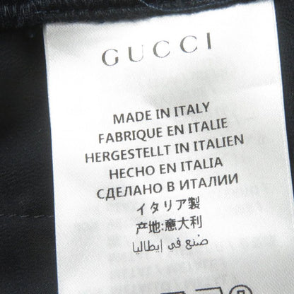 Gucci 493591 Silk Blend Velour Pants Bottoms With Bijoux Navy 36 Made In Italy