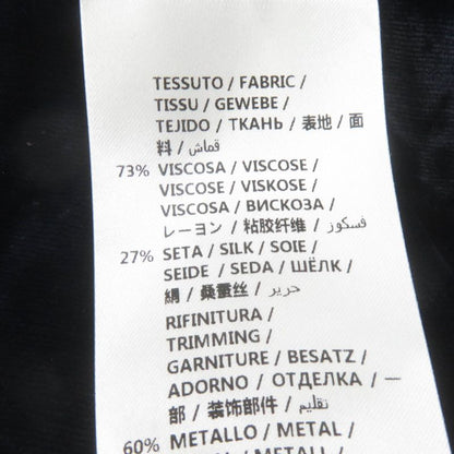 Gucci 493591 Silk Blend Velour Pants Bottoms With Bijoux Navy 36 Made In Italy