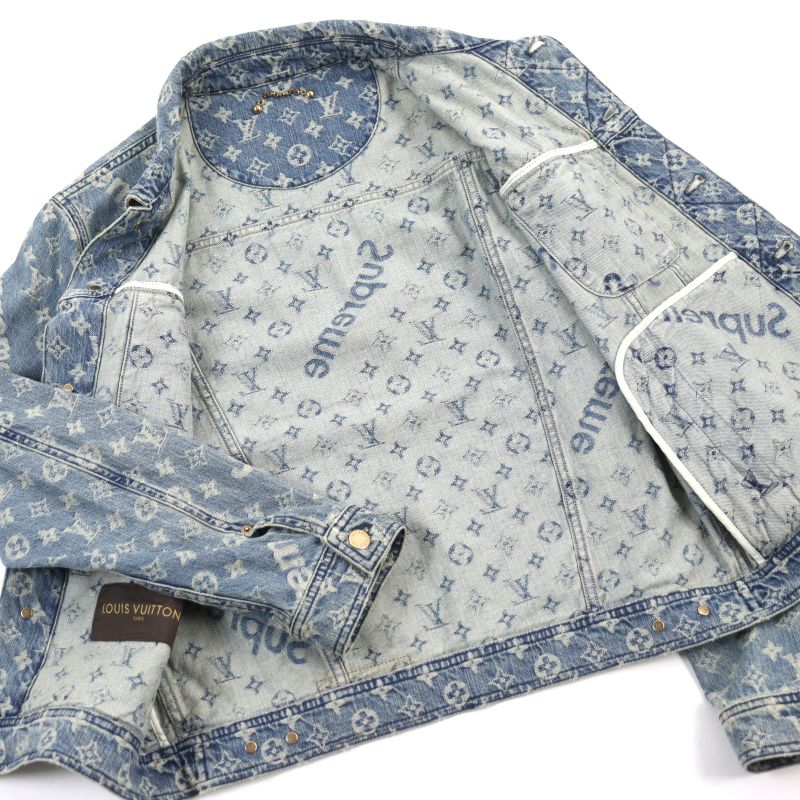 Louis Vuitton Supreme Hda91wall Cotton 100% Cowhide Monogram Logo Allover