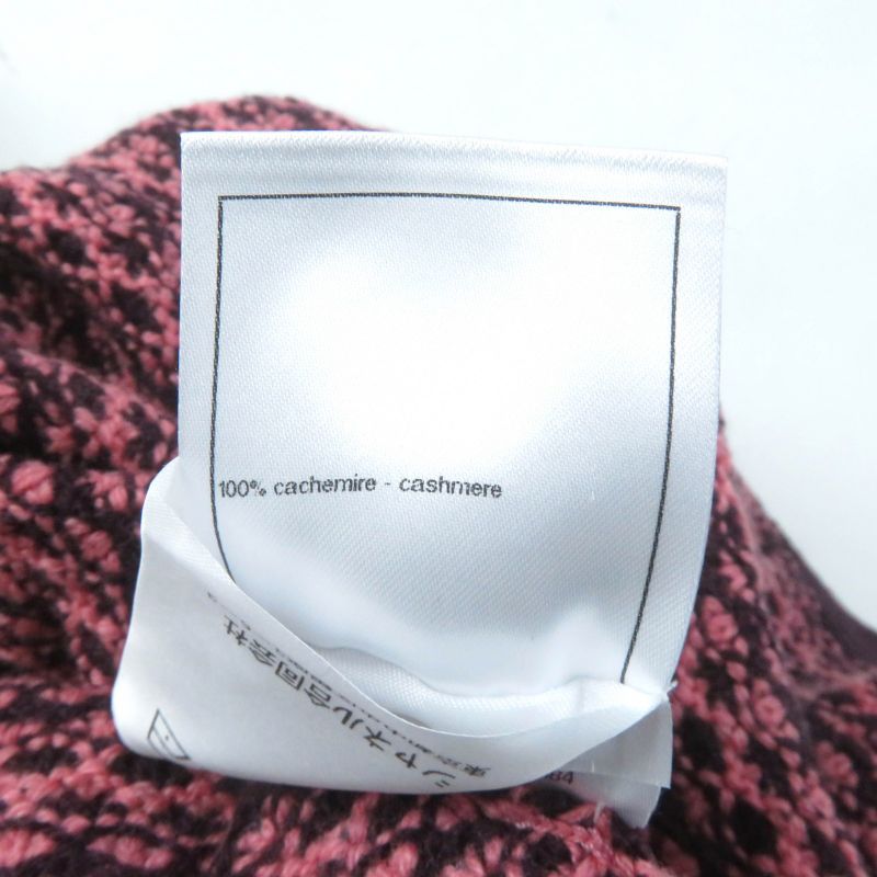 CHANEL P75435k10790 100% Cashmere Sleeveless Knit Knee Length Dress With Coco