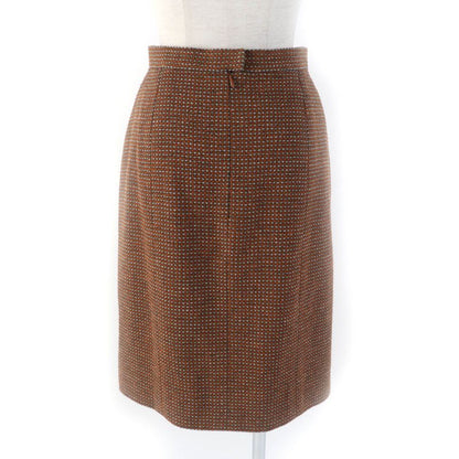 CHANEL Vintage P08097 96A Jacket + Skirt Setup With Coco Mark Buttons Brown 38