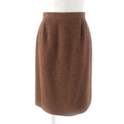 CHANEL Vintage P08097 96A Jacket + Skirt Setup With Coco Mark Buttons Brown 38