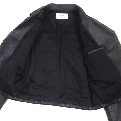 Celine 20SS 2e467297d Eddie Period Washed Calfskin Riders Jacket Black 48 Made