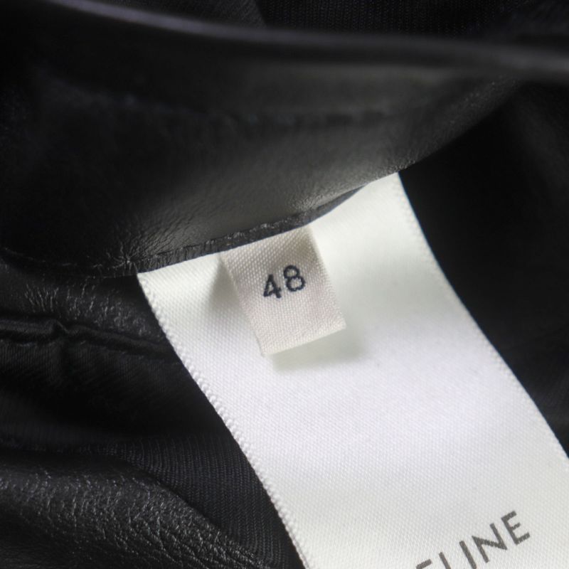 Celine 20SS 2e467297d Eddie Period Washed Calfskin Riders Jacket Black 48 Made
