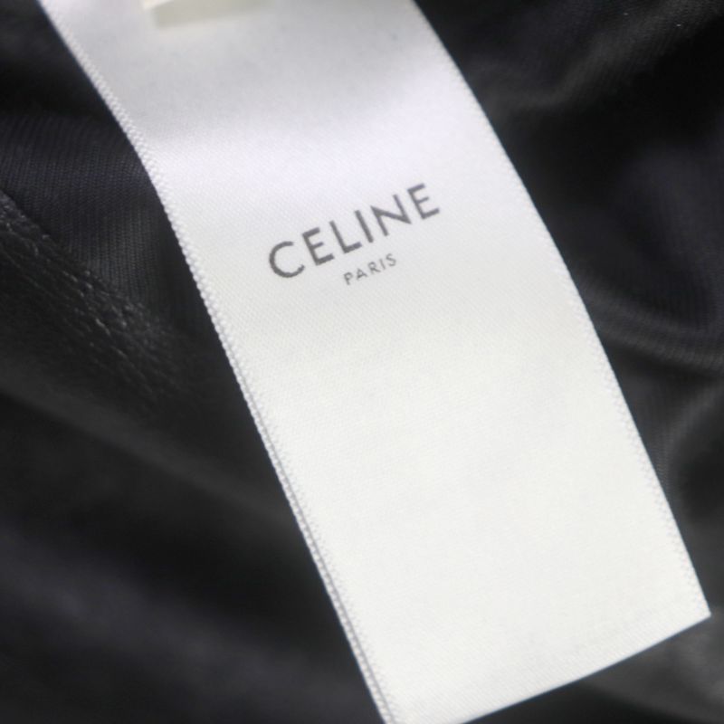 Celine 20SS 2e467297d Eddie Period Washed Calfskin Riders Jacket Black 48 Made