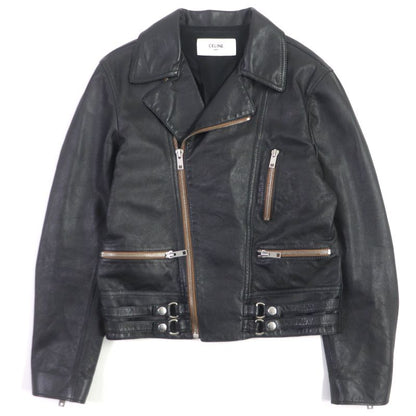 Celine 20SS 2e467297d Eddie Period Washed Calfskin Riders Jacket Black 48 Made